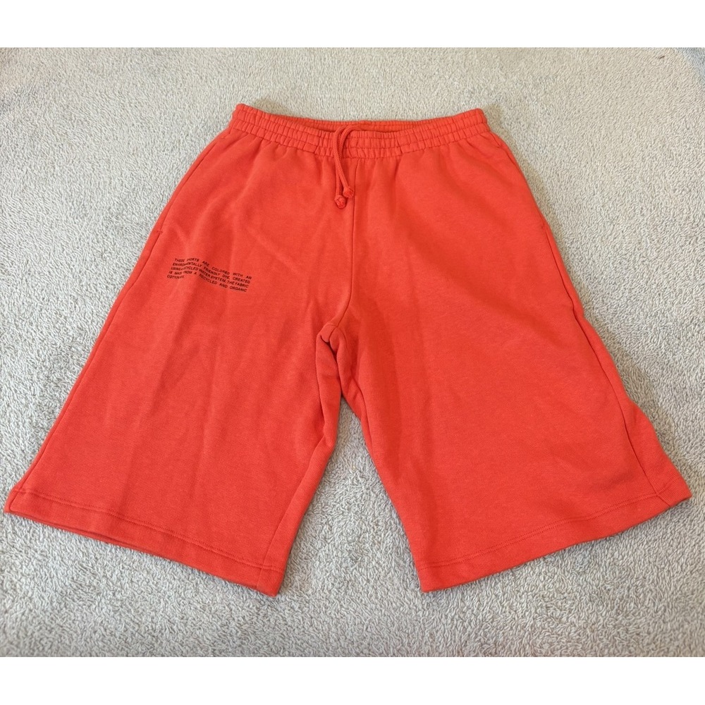 Pangaia Organic Recycled Cotton Sweat Shorts Red Small Elastic Waist Drawstring